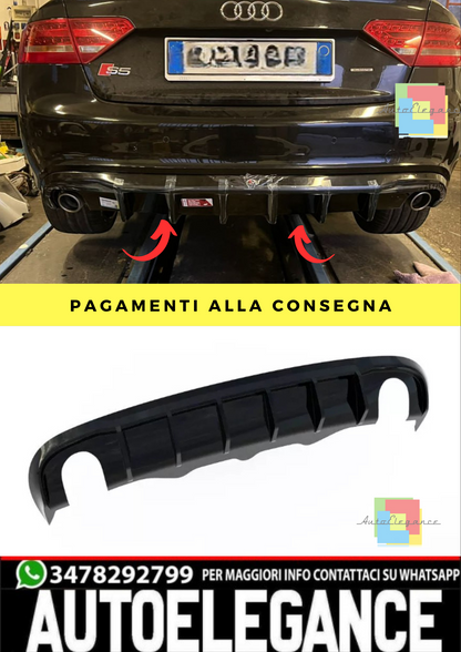 🔥Diffusore posteriore nero lucido ADATTO PER Audi A5 S-Line Sportback 8T 🔥