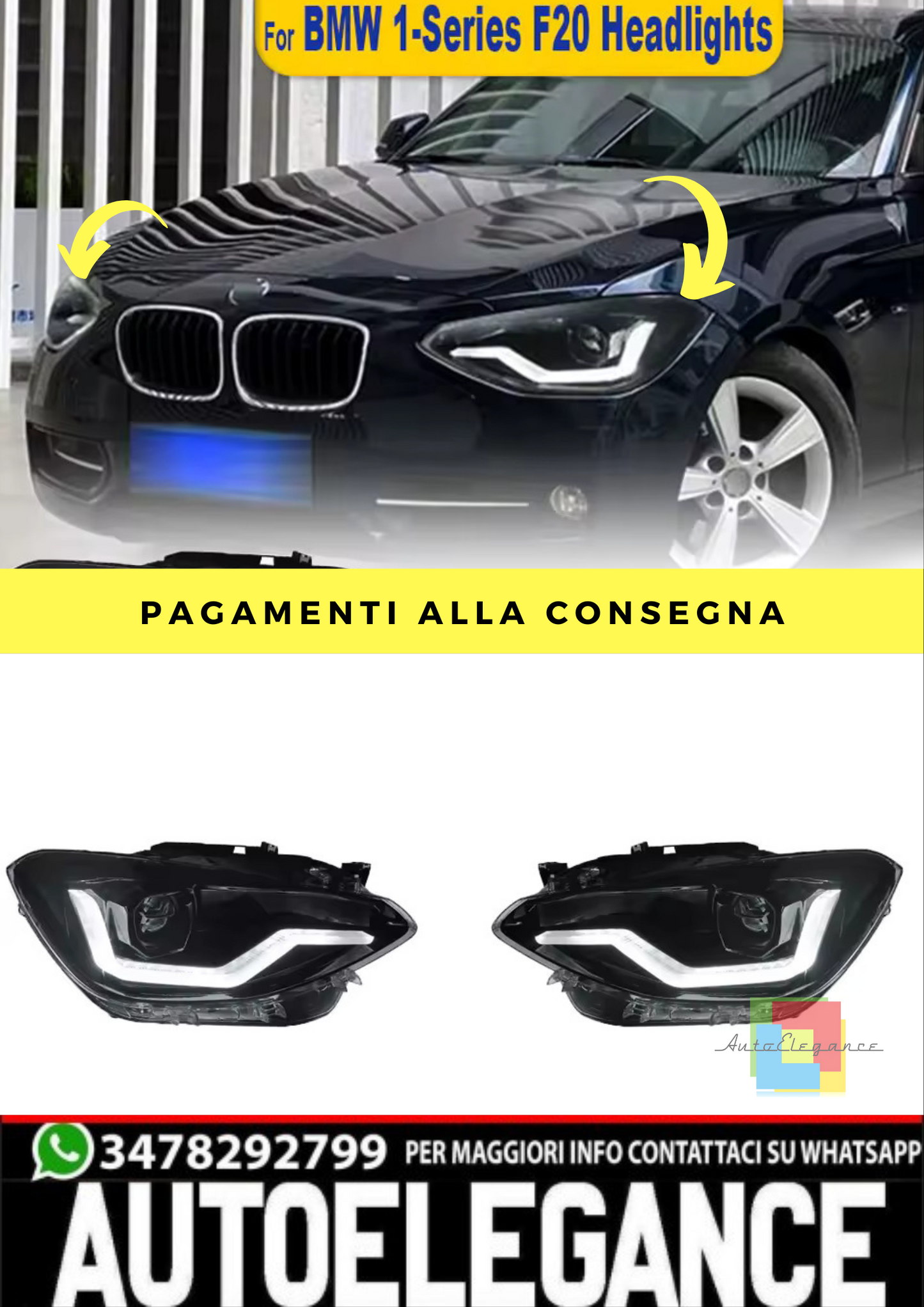 ⭐FARI ADATTO PER BMW Serie 1 F20 2012 2013 2014 2015 Lampade Per Auto A LED ⭐
