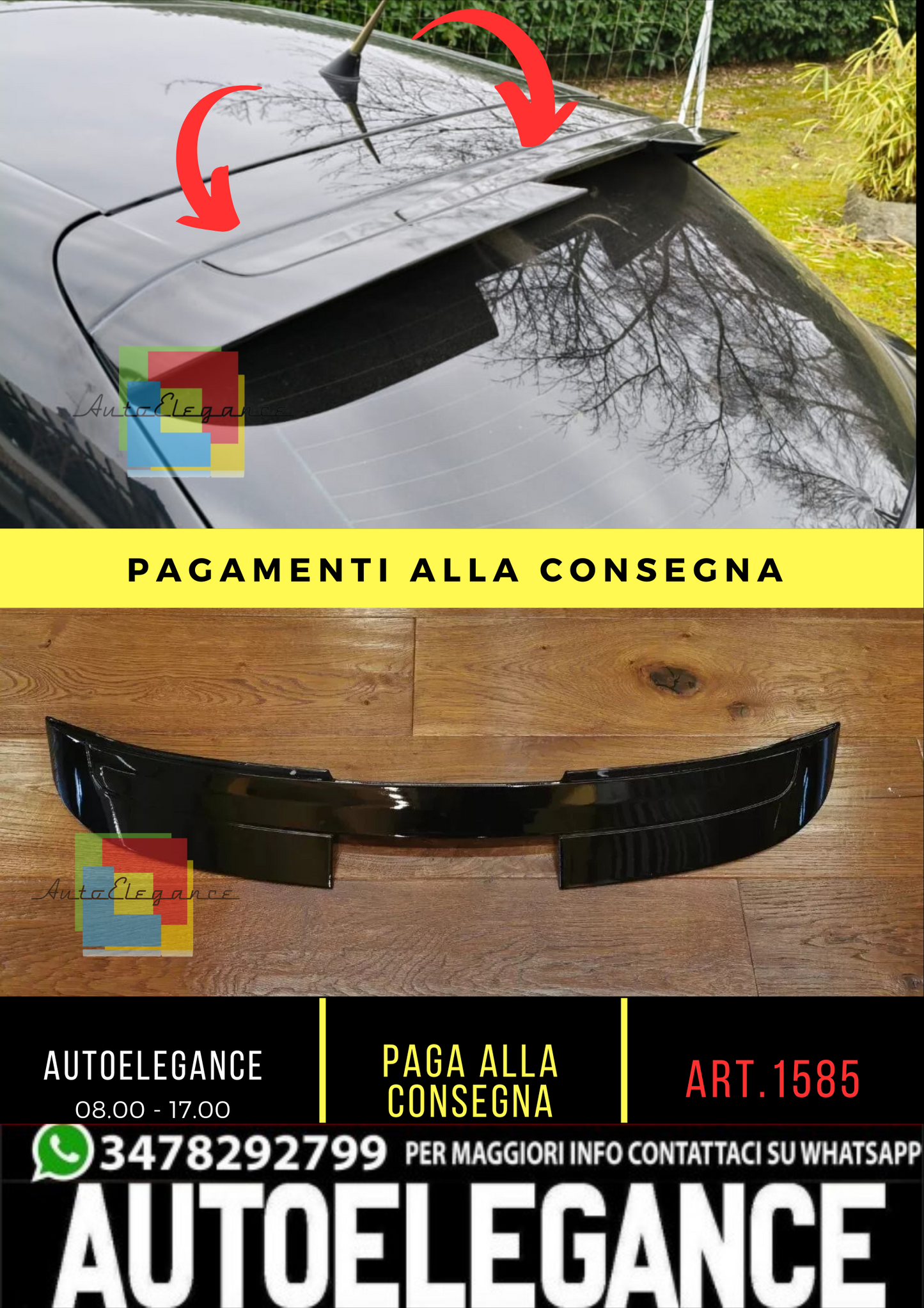 ⭐1585🔥SPOILER ADATTO PER SEAT IBIZA 6J 3 PORTE LOOK CUPRA DESIGN NERO LUCIDO🔥⭐