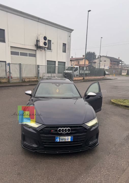 💥⭐1843 SPLITTER ADATTO PER AUDI A6 C8 2018+ S6 NERO SLINE LUCIDO⭐💥