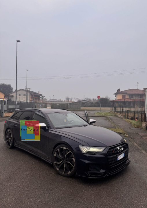 💥⭐1843 SPLITTER ADATTO PER AUDI A6 C8 2018+ S6 NERO SLINE LUCIDO⭐💥