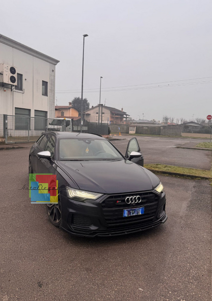 💥⭐1843 SPLITTER ADATTO PER AUDI A6 C8 2018+ S6 NERO SLINE LUCIDO⭐💥