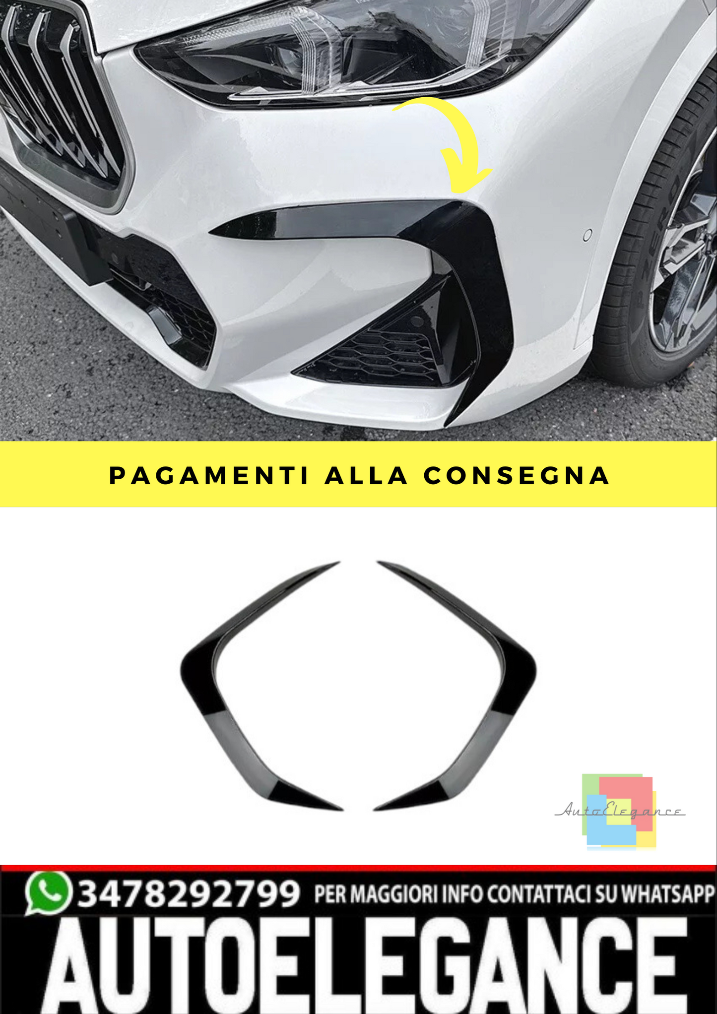 🔥ALETTE SPOILER ANTERIORE SPOILER ADATTO PER BMW X1 U11 dal 10/2022🔥