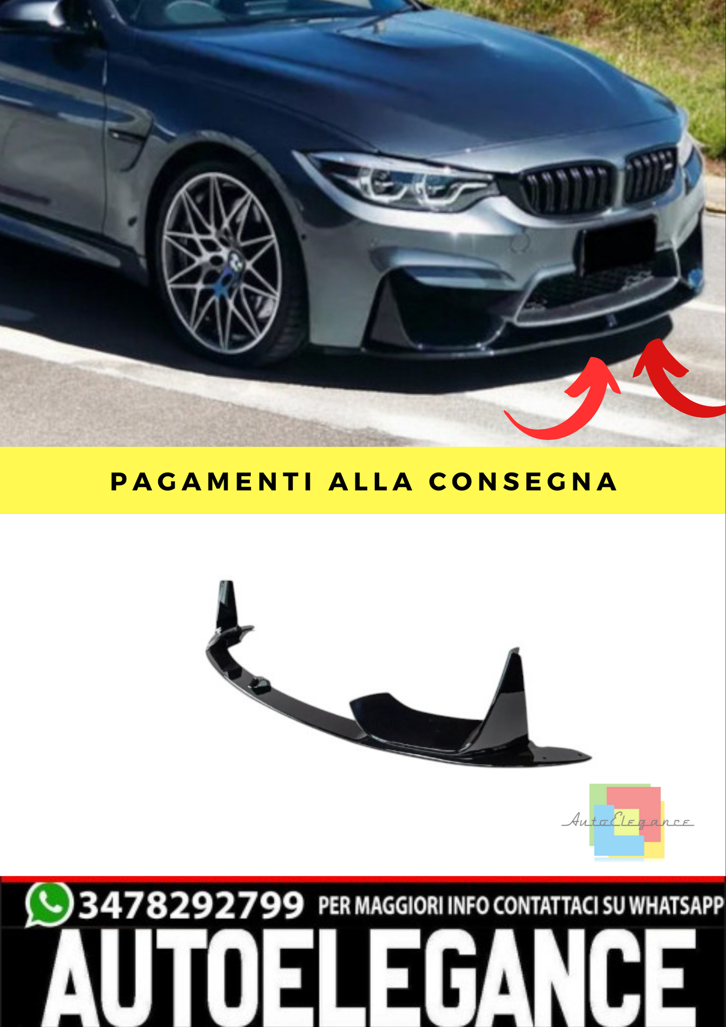 🔥splitter adatto per BMW Serie 3 M3 F80 e Serie 4 M4 F82🔥