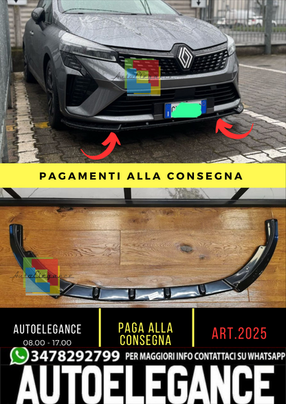⭐2025✨SPLITTER ADATTO PER RENAULT CLIO 5 2023+ NERO LUCIDO⭐✨