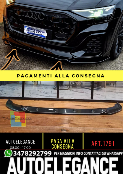 🌟1791 Splitter anteriore adatto per AUDI RS Q8 Mk1 2019+🌟