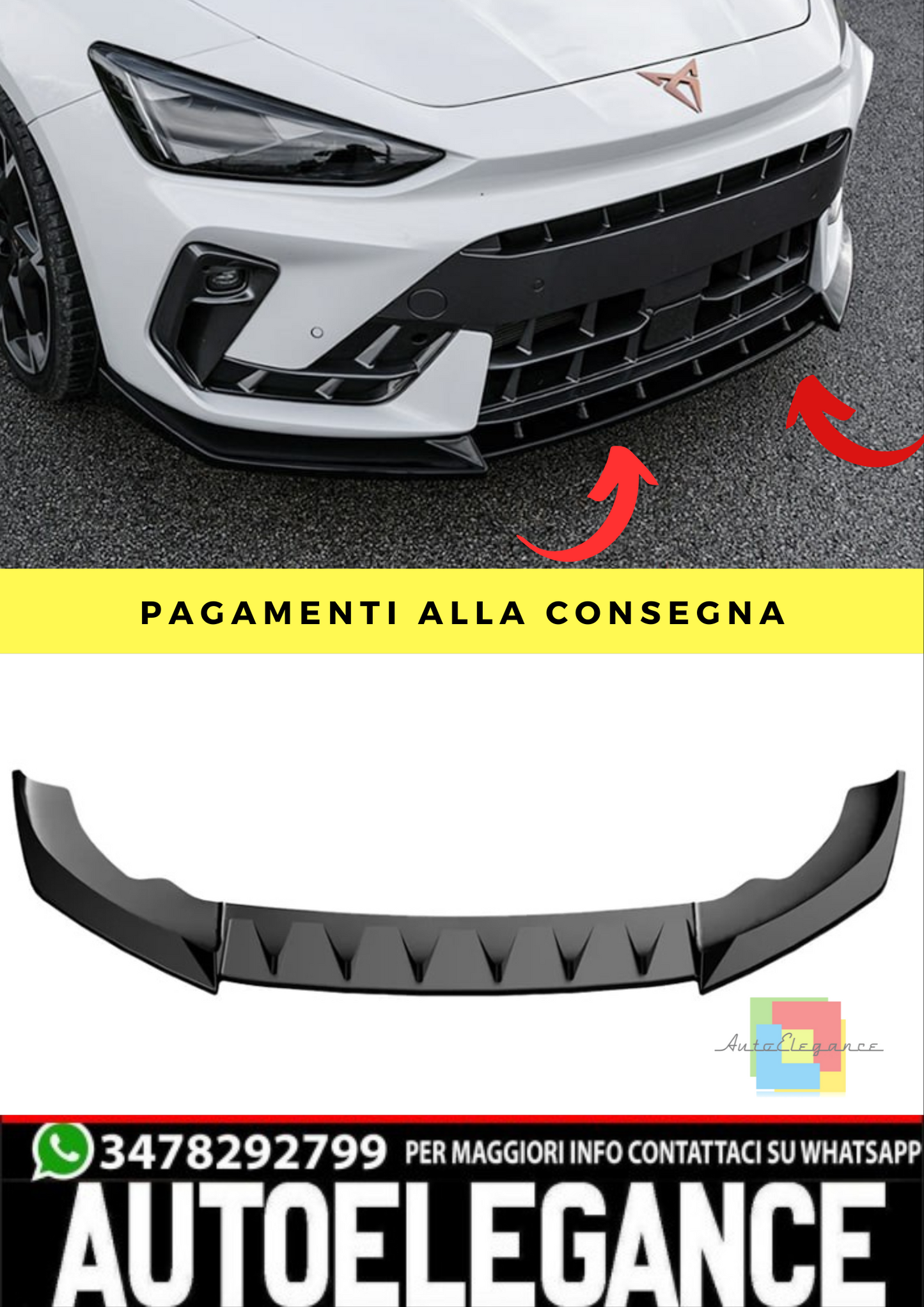 🔥Seat Cupra Leon Mk1 FL 2024 - Bumper Splitter Front A Plus+ Cupra V1🔥
