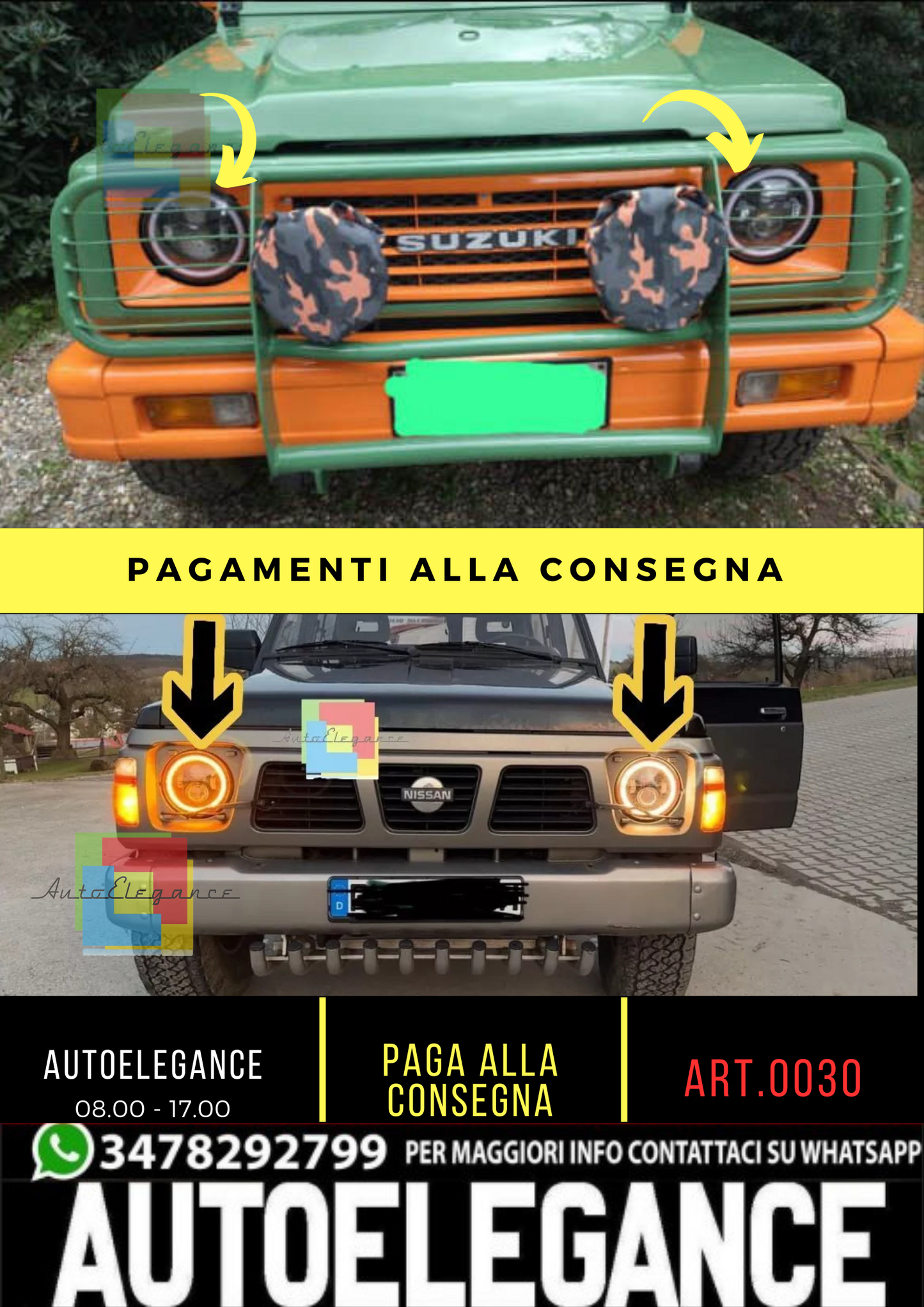 🔥0030 NISSAN PATROL GR (Y60) FAROS FULL LED CON LUCES DIURNAS ANGEL EYES🔥