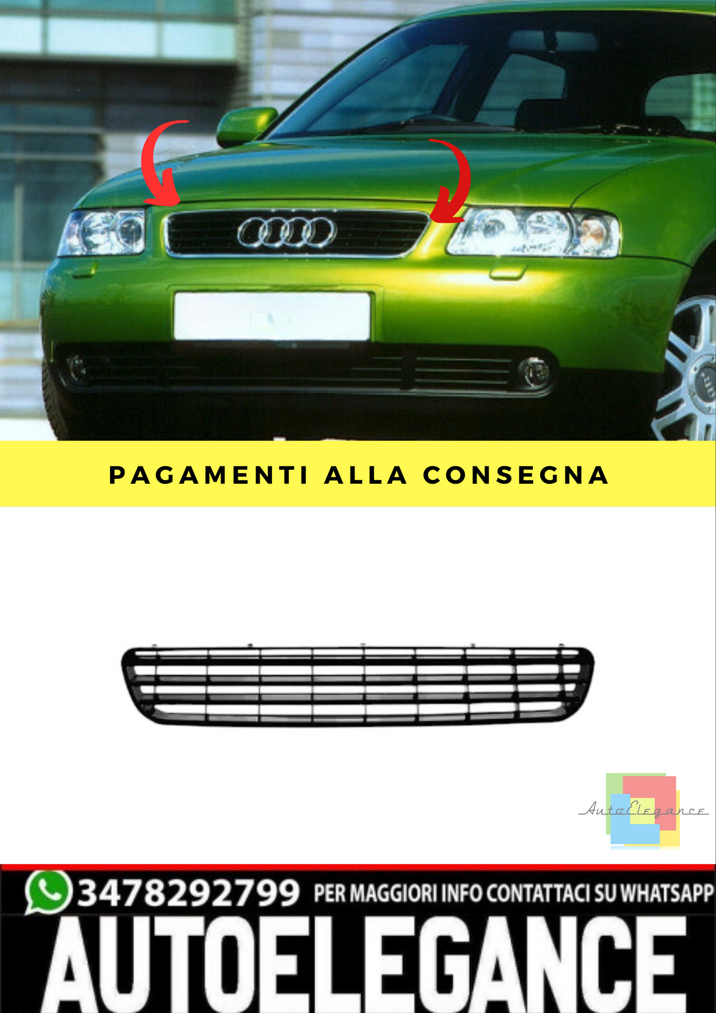 ⭐GRIGLIE DE RADIATORE ADATTO PER AUDI A3 1996-2003⭐