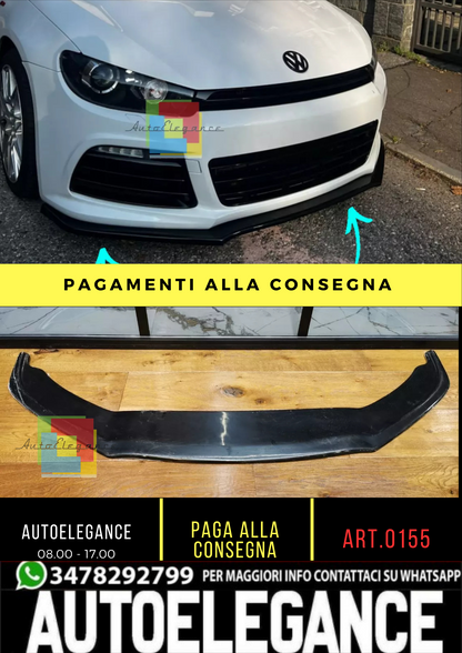 ⭐0155 SPLITTER ADATTO PER VW SCIROCCO 2008-2013 R R-LINE NERO LUCIDO⭐
