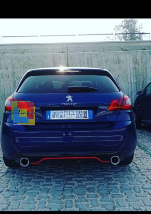 ⭐0254⭐DIFFUSORE NERO LUCIDO PER PEUGEOT 308 II 5 PORTE 13-21 LOOK GTI ⭐
