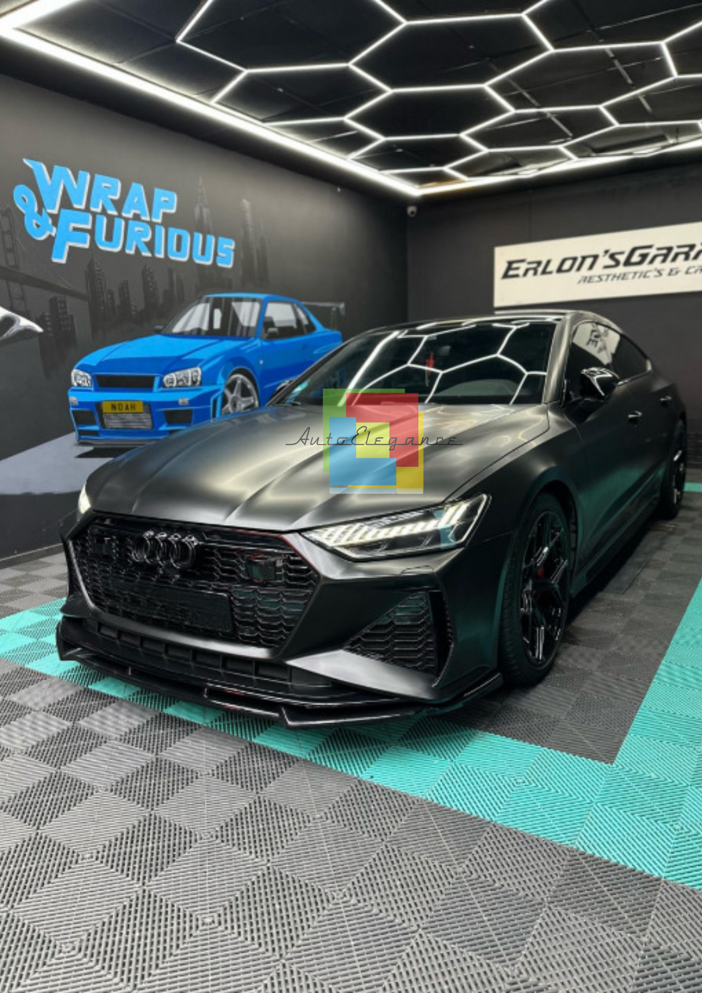 ✨0019🔥SPLITTER ADATTO PER AUDI A6 C8 A6 C8 2018+ RS6 NERO LUCIDO✨🔥
