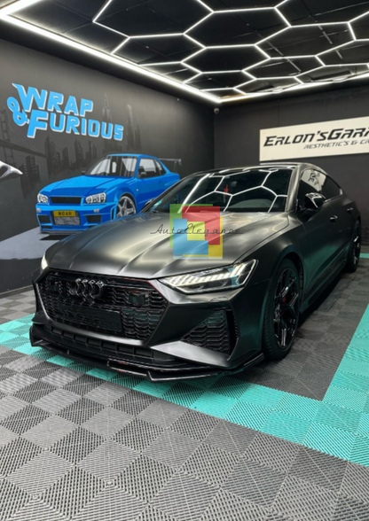 ✨0019🔥SPLITTER ADATTO PER AUDI A6 C8 A6 C8 2018+ RS6 NERO LUCIDO✨🔥