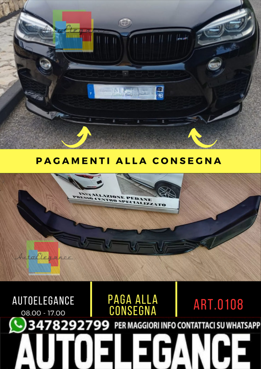 0209🔥SPLITTER ADATTO PER BMW X5 F15 MX5 X6 F16 MX6 2013-2018 NERO LUCIDO🔥