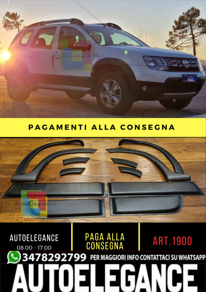 1900 ⭐️KIT POTEZIONE + PARAFANGHI ADATTI PER DACIA DUSTER 2010-2017 NERO OPACO⭐️