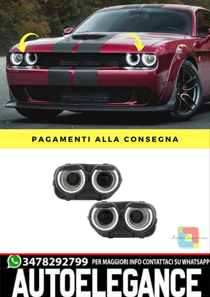 ⭐Fari LED adatti per Dodge Challenger (2015-2023) Nero⭐