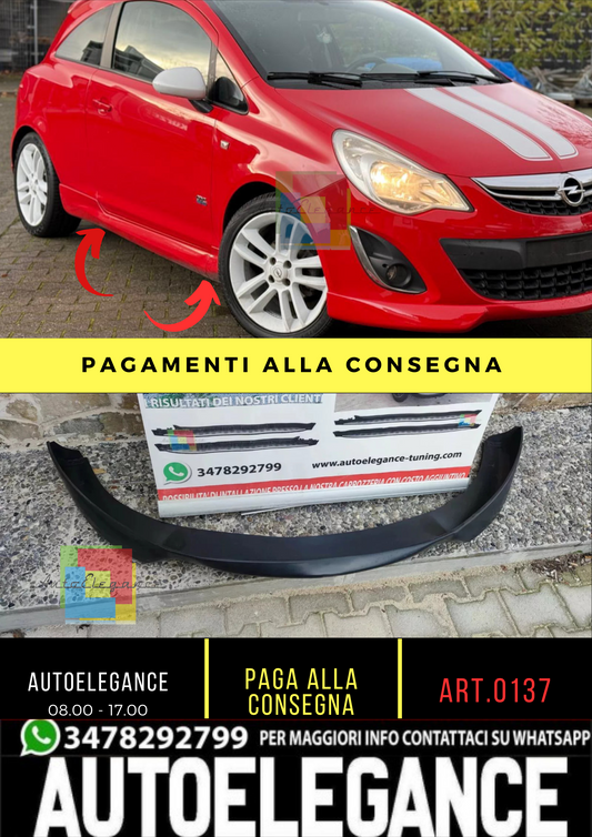 0137⭐SPLITTER SOTTO PARAURTI ADATTO PER OPEL CORSA D 10-14 FACELIFT LOOK OPC ABS