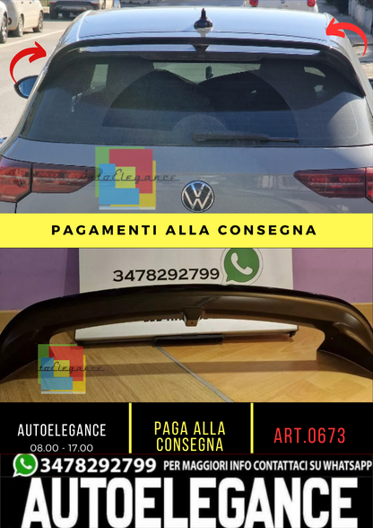 ⭐0673 VW GOLF 8 2019+ SPOILER TETTO POSTERIORE LOOK RLINE NERO LUCIDO ABS⭐