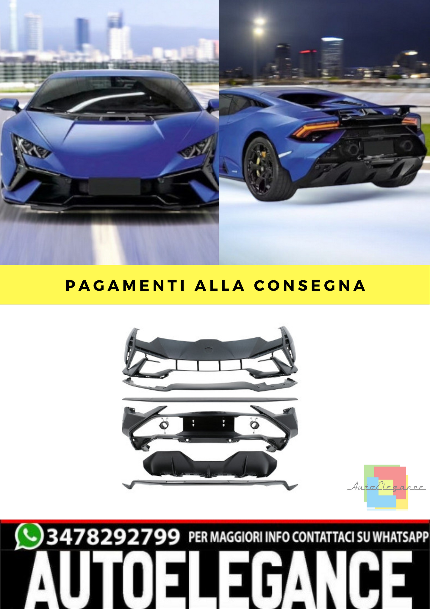 🔥BODYKIT ADATTO PER Lamborghini Huracan LP580 & LP610 EVO 14-23 Conversion🔥