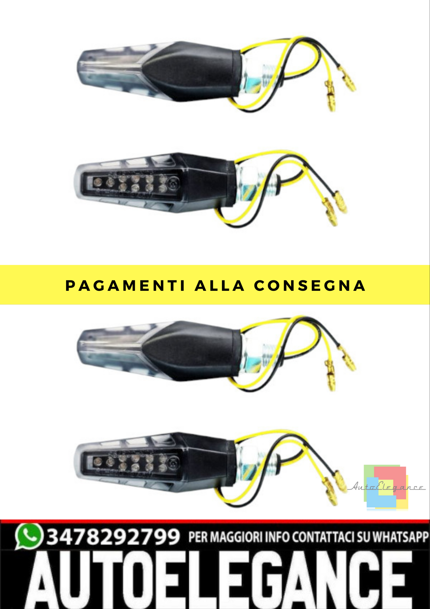 ❄️Set di indicatori di direzion a LED universali per motociclette fumo Phoenix❄️