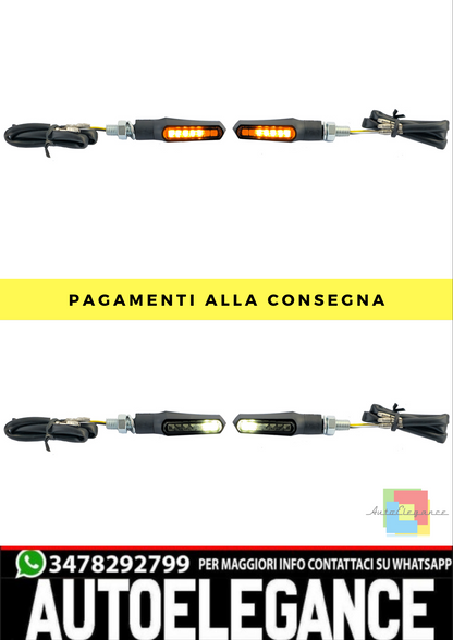 ❄️Mini indicatore LED per moto e luce di parcheggi Shark nero fumo con marchiE❄️