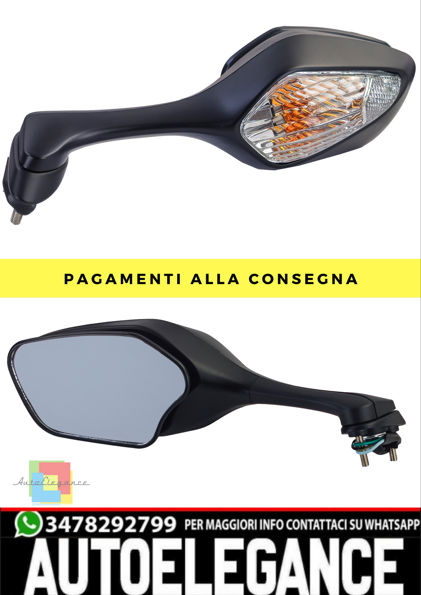 ❄️Specchietto retrovisor moto+frecci sinistra per Honda CBR1000RR Fireblade SC❄️