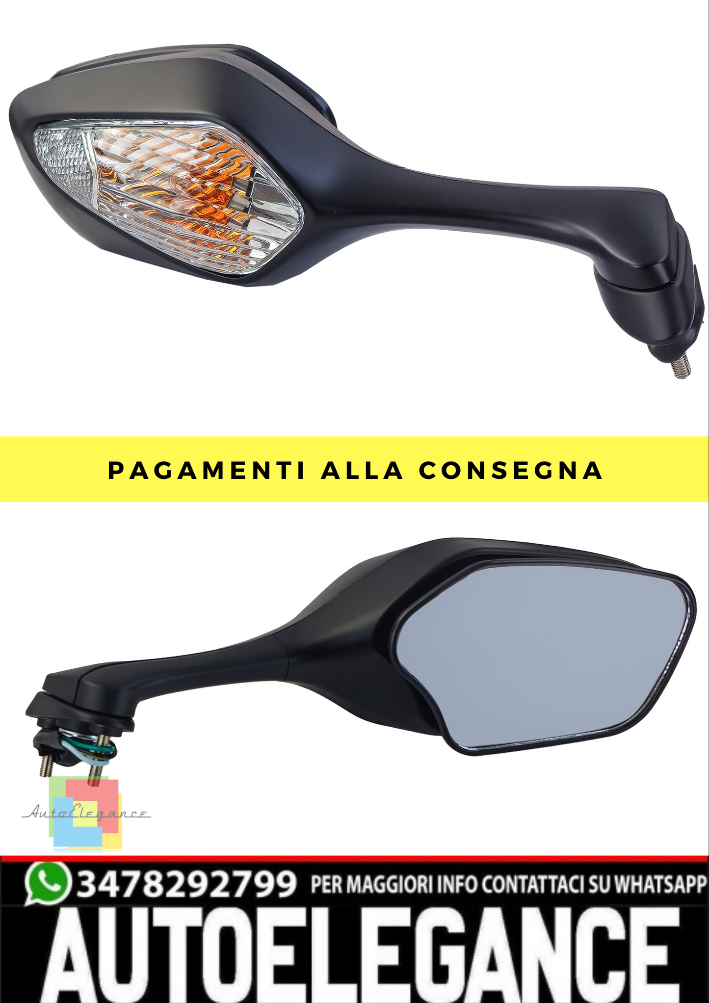 ❄️Specchietto retrovisor moto+frecci sinistra per Honda CBR1000RR Fireblade SC❄️