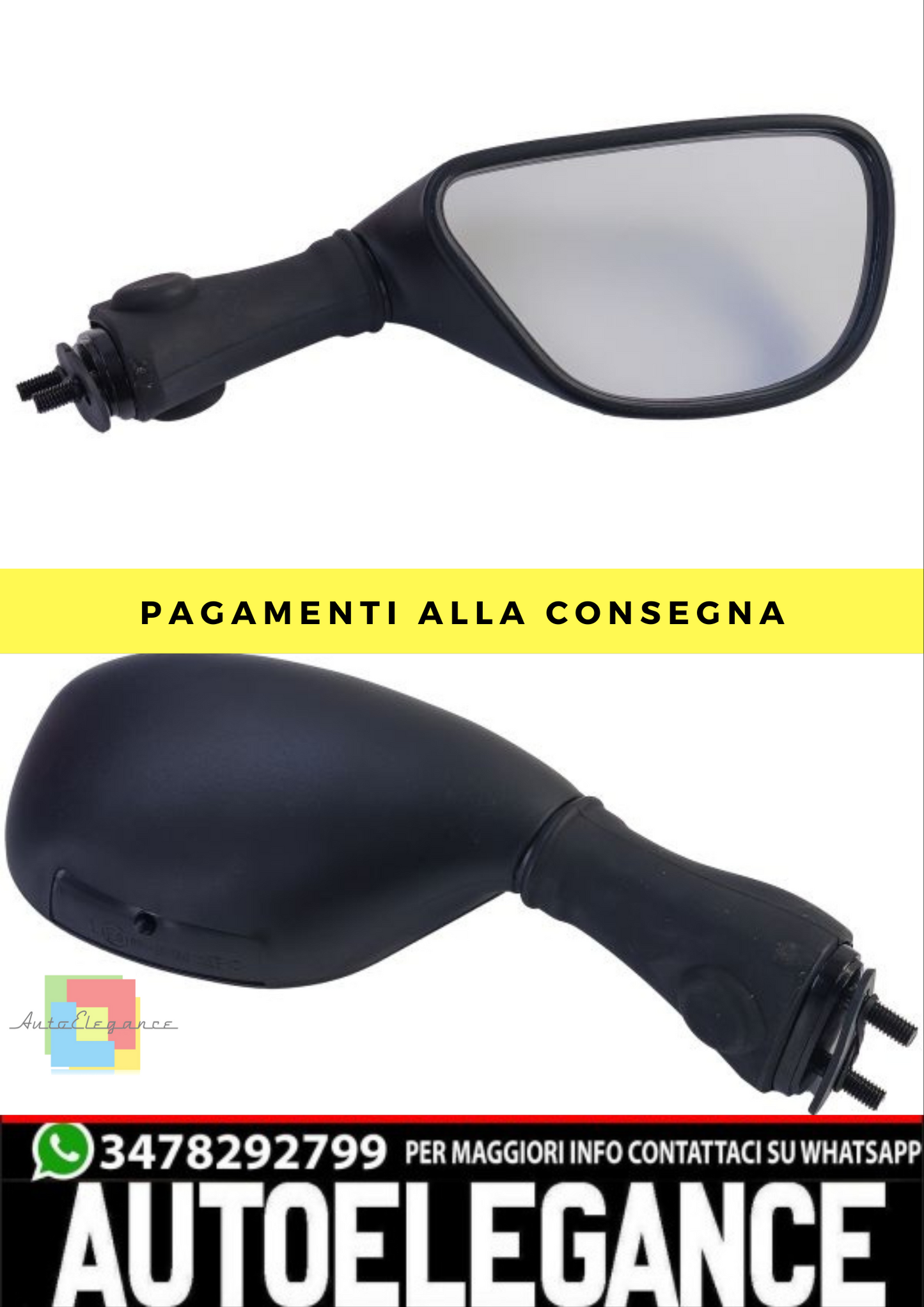 ❄️Specchiett retrovisor destro per moto nero per Kawasaki ZX6R ZX9RNinja dal98❄️