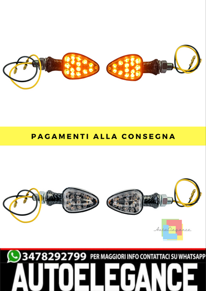 ❄️Mini indicatore LED per moto, stile carbonio personalizzato con marchio E❄️