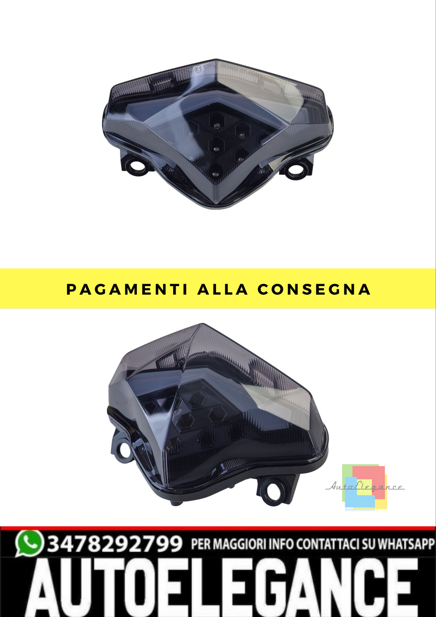 ❄️Fari a LED per moto Fumo Vetro trasparente per Kawasaki ER6N ER6F dal 12❄️