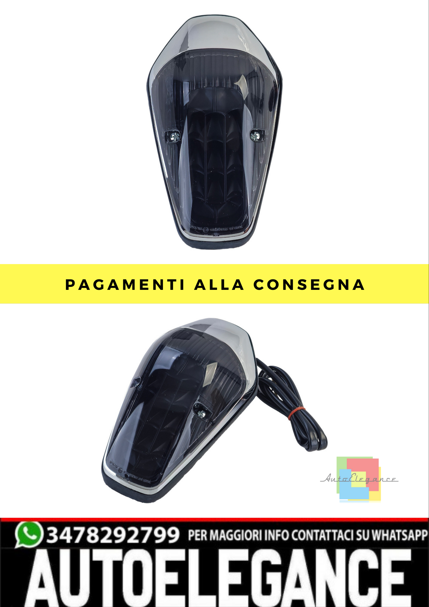 ❄️Fari posteriore a LED per Nero Fumo Vetro trasparente per Honda VTX 1300❄️