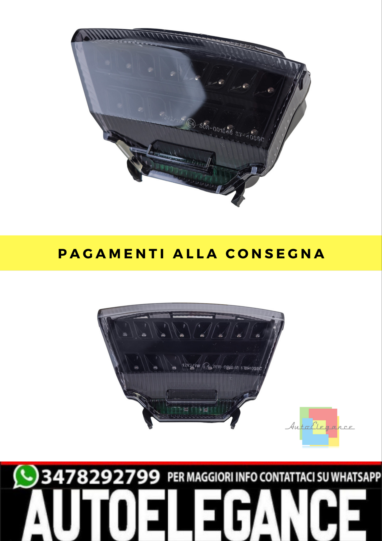 ❄️Fari posteriore a LED per moto in vetro trasparente fumé per Ninja ZX-10R 11❄️