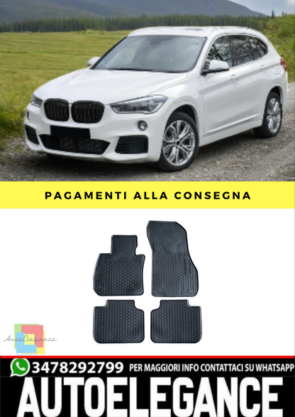 ❄️Tappetini in gomma per auto Nero Premium Set per BMW X1 F48 15-22❄️