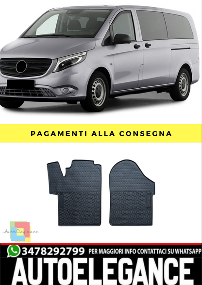 ❄️Tappetini in gomma per auto Nero Premium Set per Mercedes Classe V W447 ❄️