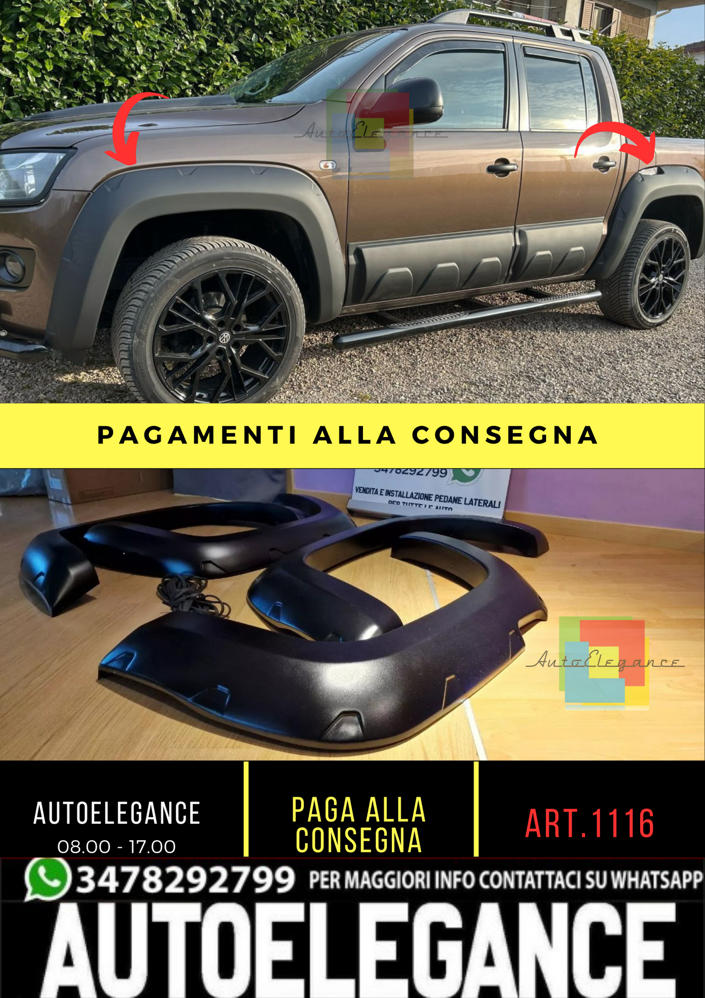 🔥116 PARAFANGHI ALLARGATI ADATTO PER VW AMAROK 2010-2016🔥