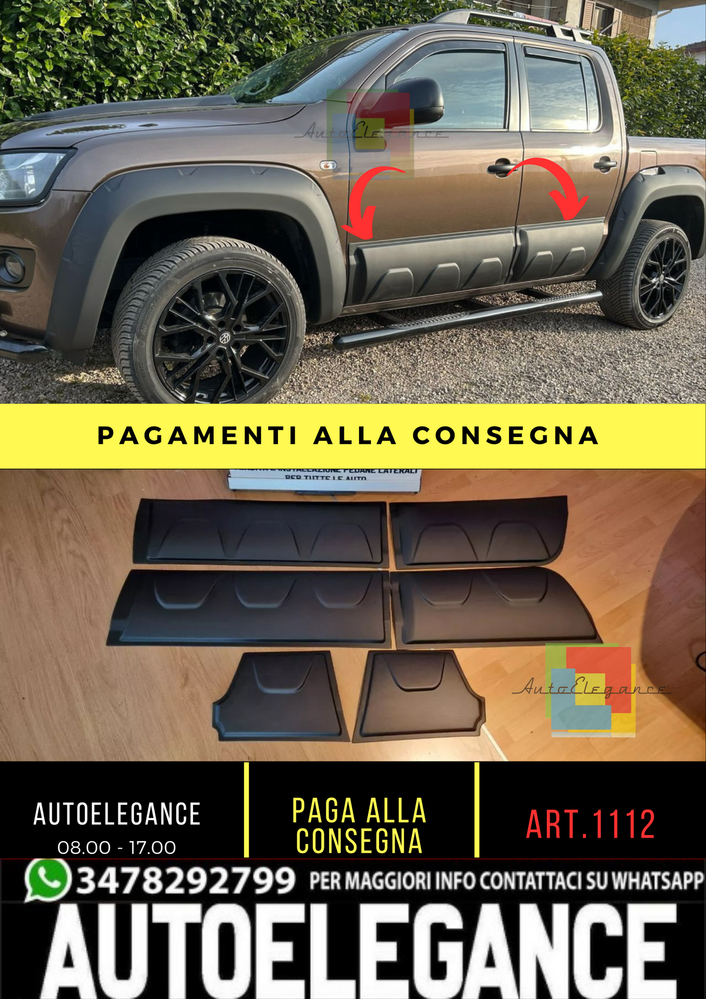 🔥1112 PROTEZIONE PORTIERE ADATTA PER VW AMAROK 2010-2020🔥