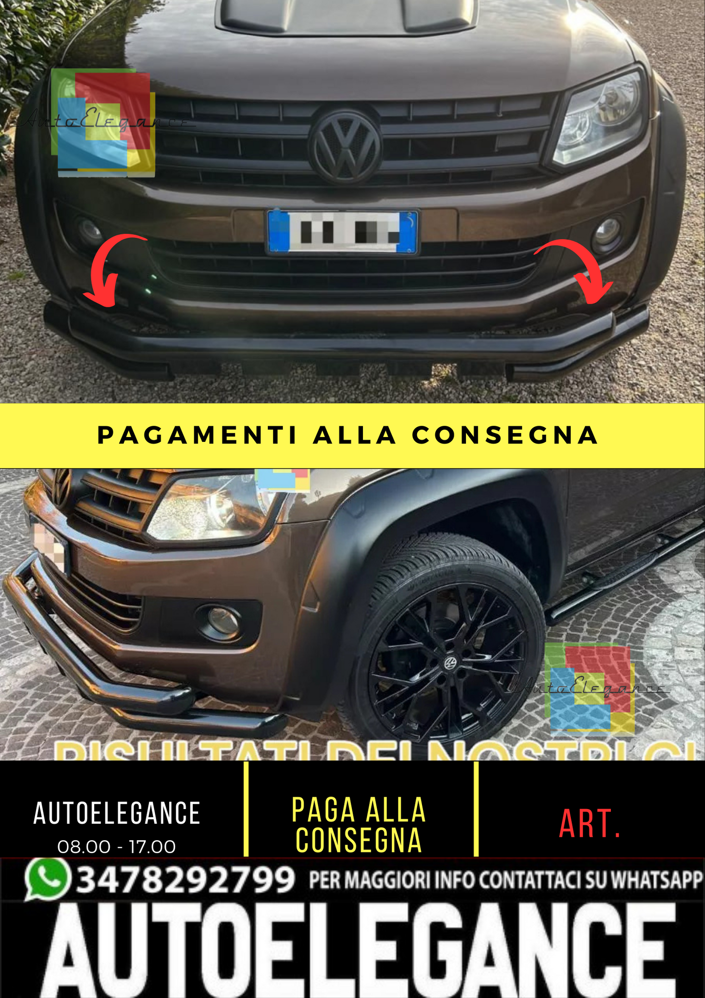 🔥BULLBAR ANTERIORE  NERO ADATTO PER VW AMAROK 2016-2022 🔥