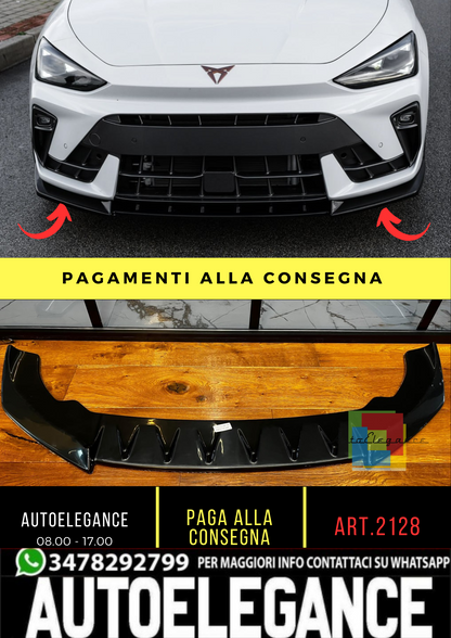 🔝2128 SPLITTER ADATTO PER CUPRA LEON 2024+ NERO LUCIDO🔝