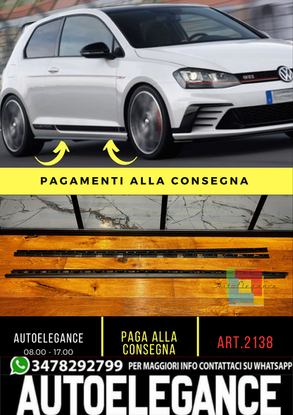 🔥2138 SOTTO MINIGONNE ADATTO PER VW GOLF 7 2012-2020 LOOK GTI NERO OPACO🔥