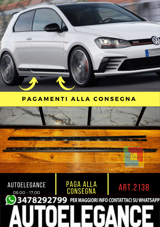 🔥2138 SOTTO MINIGONNE ADATTO PER VW GOLF 7 2012-2020 LOOK GTI NERO OPACO🔥