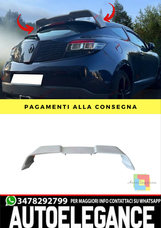 🔥SPOILER ADATTO PER RENAULT MEGANE 3 COUPE - RS STILE modello standard🔥