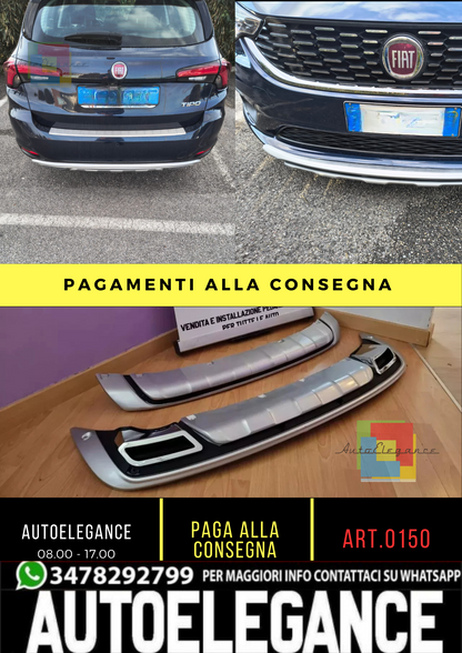 🔥015 SPOILER SOTTO PARAURTI ANTERIORE + POSTERIORE ABS ADATTO PER FIAT TIPO🔥