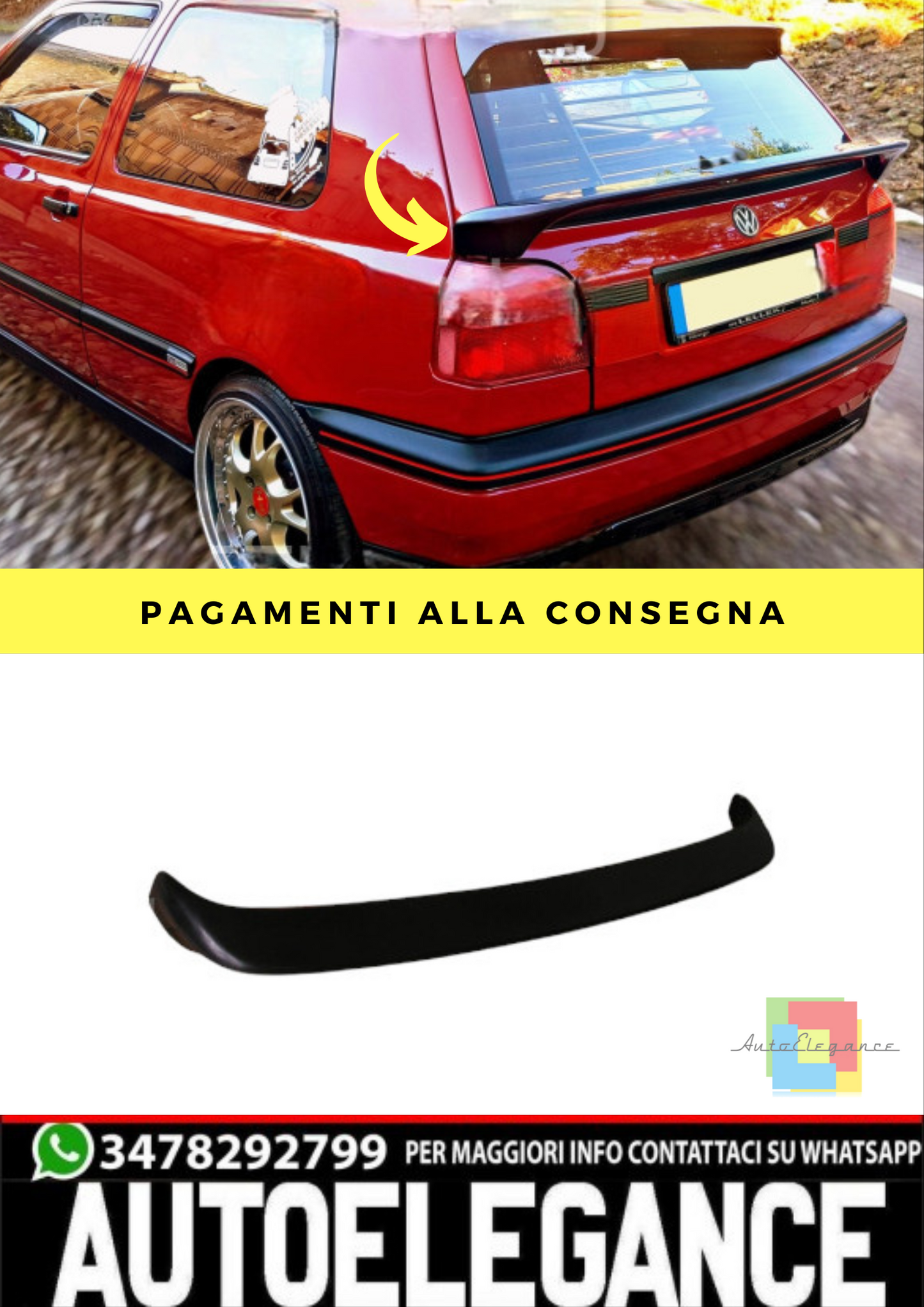 🔥Spoiler Adatto per finestrino VW Golf III🔥