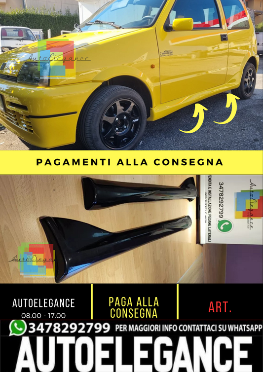 1537🔥MINIGONNE LATERALI ADATTO PER FIAT CINQUECENTO (500) 🔥