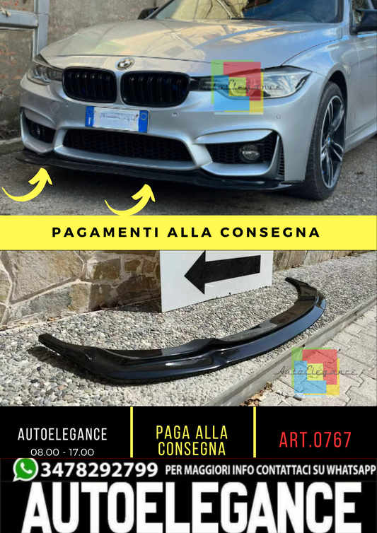 0767🔥SPLITTER ADATTO PER BMW SERIE 3 F80 2014-2018 M3 NERO LUCIDO🔥
