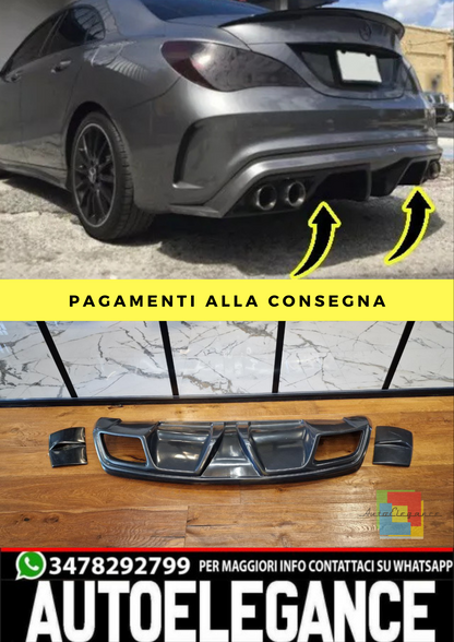 🔥2112 DIFFUSORE ADATTO PER MERCEDES BENZ CLA W117 2013-17 GREZZO LOOK TUNING🔥