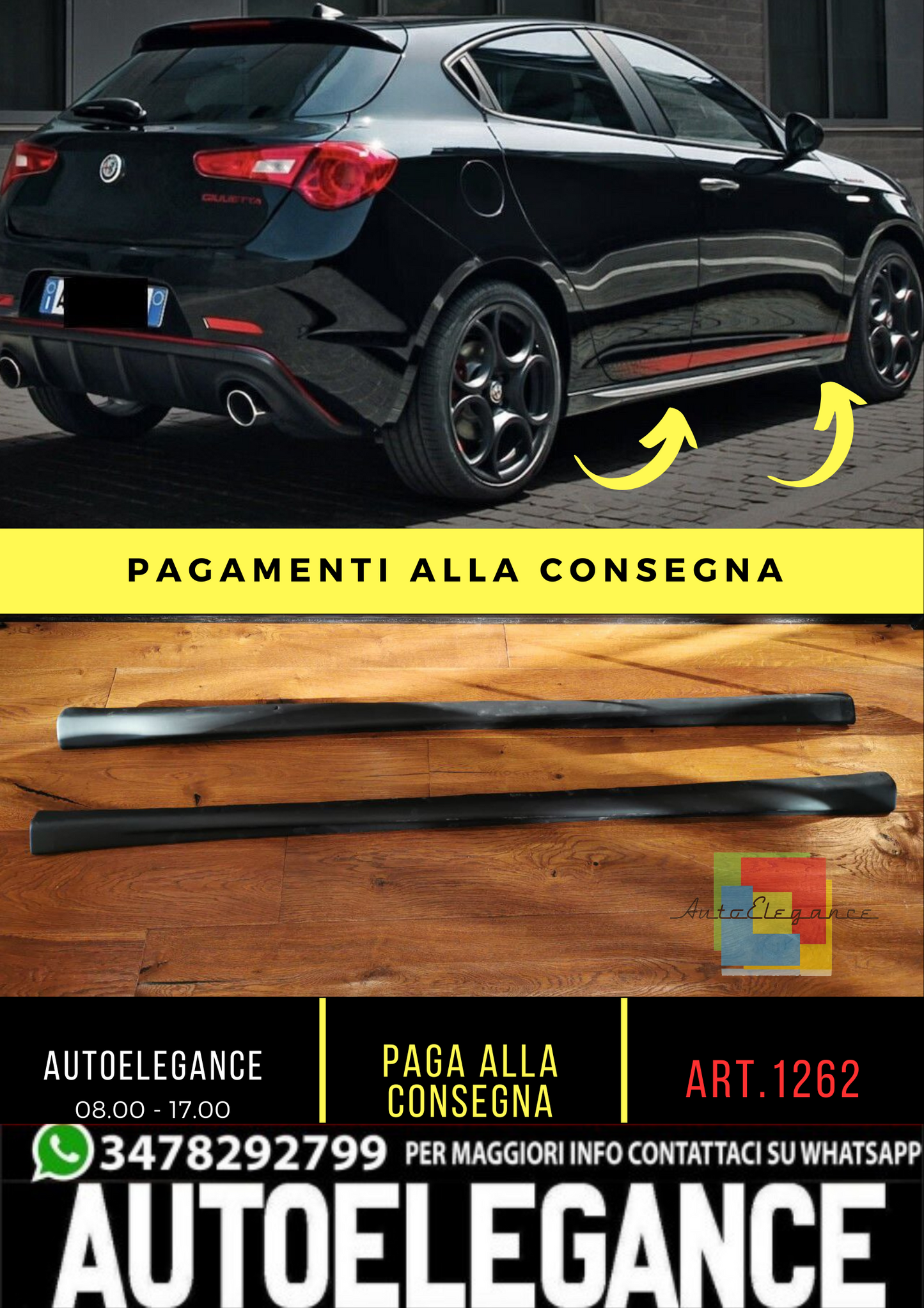 🔥1262 MINIGONNE ADATTO PER ALFA ROMEO GIULIETTA LOOK SPRINT VELOCE GREZZE A+🔥
