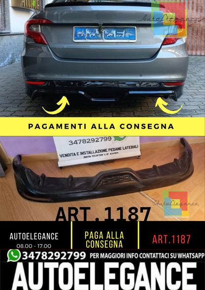 🔥1187 FIAT TIPO BERLINA 2014+ SOTTO PARAURTI POSTERIORE DIFFUSORE ABS -🔥