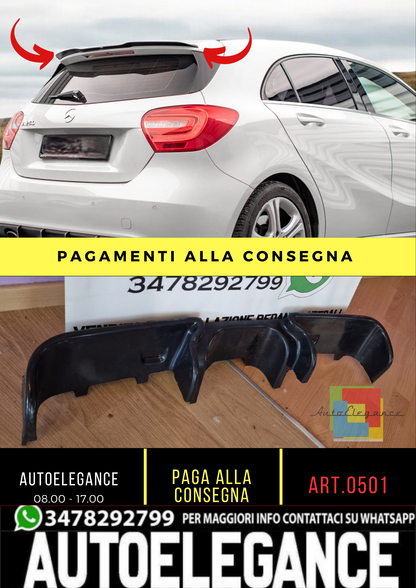 0501🔥SPOILER ADATTO PER MERCEDES CLASSE A W176 2012-2018 NERO LUCIDO ALA🔥