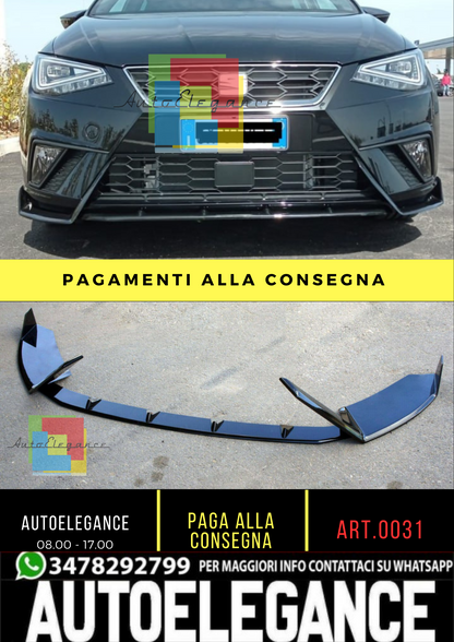 🔥0031 SPLITTER ADATTO PER SEAT 6J IBIZA 5 6J FR 2017+ NERO LUCIDO (3 PEZZI)🔥